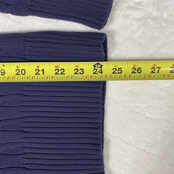 Old Navy Perfect Fit Cable-Knit Sweater V-Neck Blue Preppy Career Women's Sz M - Picture 6 of 8